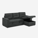 Sofá cama 3 plazas con chaise longue USB-C librería Civis Coste