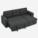 Sofá cama 3 plazas con chaise longue USB-C librería Civis 