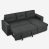 Sofá cama 3 plazas con chaise longue USB-C librería Civis 