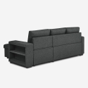 Sofá cama 3 plazas con chaise longue USB-C librería Civis 