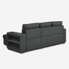 Sofá cama 3 plazas con chaise longue USB-C librería Civis 