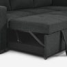 Sofá cama 3 plazas con chaise longue USB-C librería Civis 