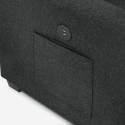 Sofá cama 3 plazas con chaise longue USB-C librería Civis 