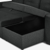 Sofá cama 3 plazas con chaise longue USB-C librería Civis 