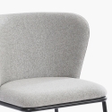 Silla de salón-comedor de diseño moderno de tela con patas negras Lasta Coste