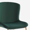 Silla de tela de diseño para salón-comedor con patas doradas Virin 