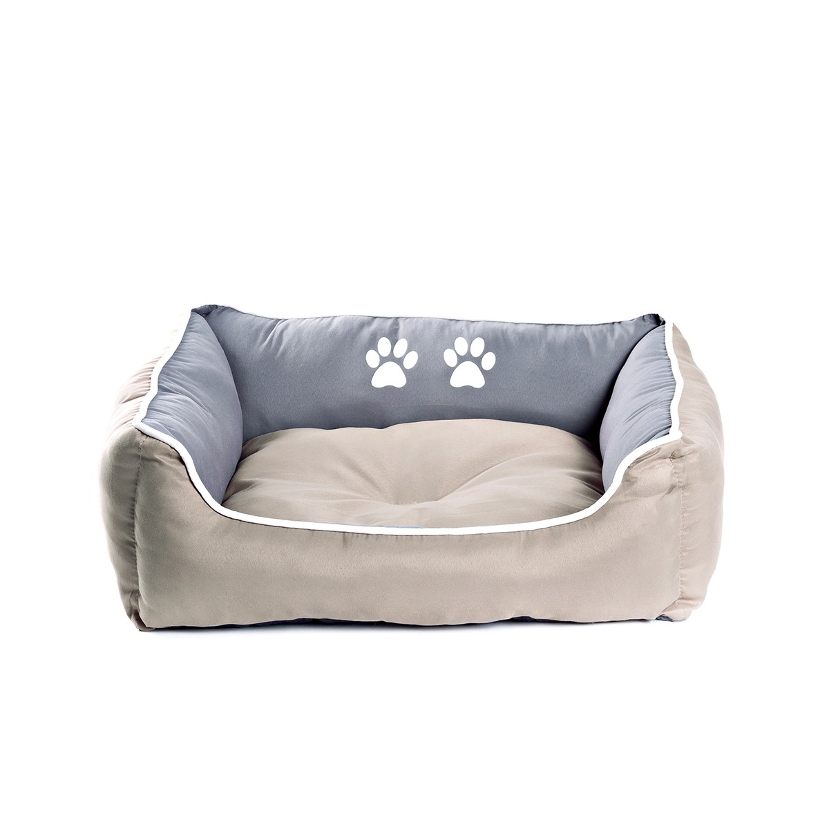 Cama acolchada con cojín para perros y gatos de tamaño pequeño 62x50 cm Pawprints Promoción