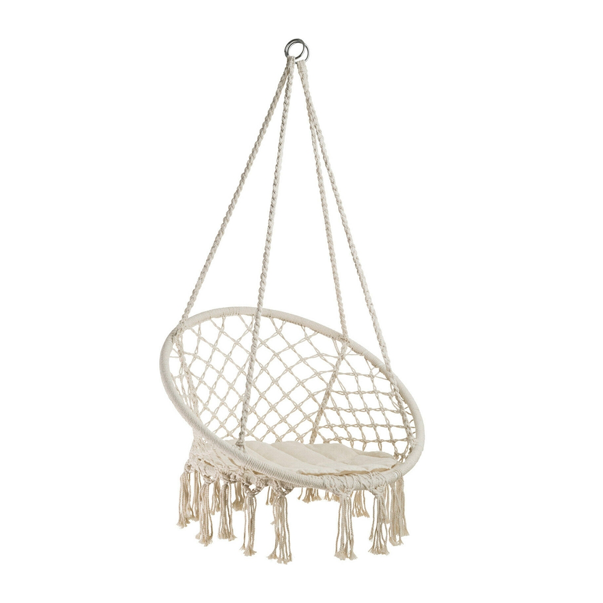 Silla colgante de jardín en tejido macramé crochet Swing