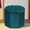 Puf contenedor portaobjetos octagonal de terciopelo 40x35 cm Jerry Venta