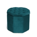 Puf contenedor portaobjetos octagonal de terciopelo 40x35 cm Jerry Oferta