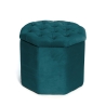 Puf contenedor portaobjetos octagonal de terciopelo 40x35 cm Jerry Oferta