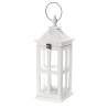 Linterna decorativa portavelas blanca de madera y vidrio Cork Promoción