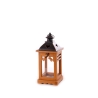 Set de 2 faroles decorativos de madera para interiores con portavelas Brenta Oferta