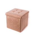 Puff cuadrado con almacenamiento en terciopelo 38x38cm Elisa Venta