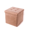 Puff cuadrado con almacenamiento en terciopelo 38x38cm Elisa Venta