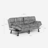 Sofá cama de 2 plazas de polipiel con respaldo reclinable Hori Modelo