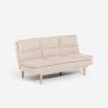 Sofá cama clic clac de 2 plazas de tela con respaldo reclinable Livra Oferta