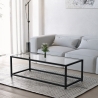 Mesa de centro rectangular de metal con tablero de cristal Berillo Oferta