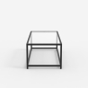 Mesa de centro rectangular de metal con tablero de cristal Berillo Elección