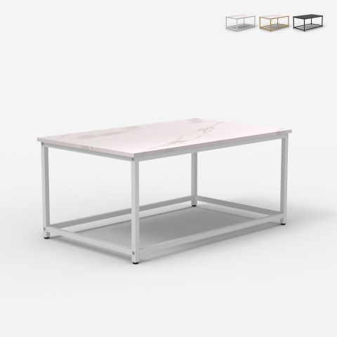 Mesa de centro moderna de 100x60x45 cm efecto mármol Corniola Promoción
