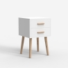Mesita de noche de madera estilo nórdico para dormitorio color blanco negro Corallo Catálogo
