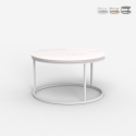 Mesa de centro redonda de 80 cm efecto mármol moderna Ossidiana Promoción
