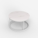 Mesa de centro redonda de 80 cm efecto mármol moderna Ossidiana Stock