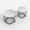 Juego de 2 mesas de centro de diseño moderno con base metálica Aragonite Descueto