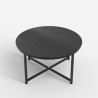 Mesa de centro redonda para el salón 80cm con tapa efecto mármol Granato Stock