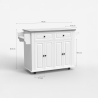 Isla de cocina con ruedas, 2 cajones, 4 puertas y especiero Turchese Coste