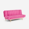 Sofá cama de 2 plazas con respaldo reclinable de tela de terciopelo Skata Oferta