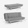 Sofá cama de 2 plazas con respaldo reclinable de tela de terciopelo Skata 