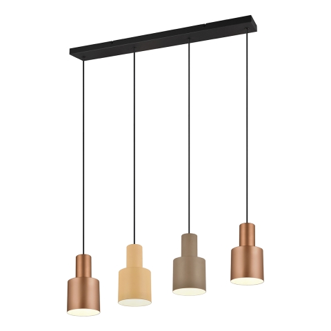 Lámpara colgante de diseño lineal 4 luces en metal multicolor Orkan Promoción