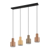 Lámpara colgante de diseño lineal 4 luces en metal multicolor Orkan Descueto