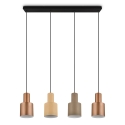 Lámpara colgante de diseño lineal 4 luces en metal multicolor Orkan Catálogo