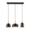 Lámpara colgante moderna de 3 luces en metal negro y dorado Sudar Venta