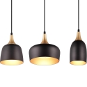 Lámpara colgante moderna de 3 luces en metal negro y dorado Sudar Oferta