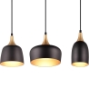 Lámpara colgante moderna de 3 luces en metal negro y dorado Sudar Oferta
