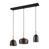 Lámpara colgante moderna de 3 luces en metal negro y dorado Sudar Descueto
