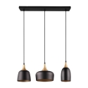Lámpara colgante moderna de 3 luces en metal negro y dorado Sudar Catálogo