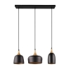 Lámpara colgante moderna de 3 luces en metal negro y dorado Sudar Catálogo