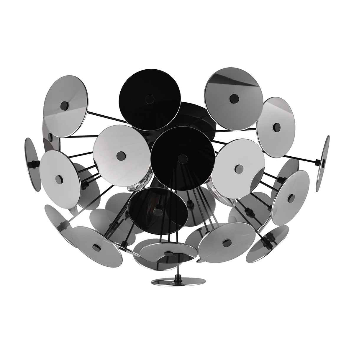 Lámpara de techo diseño moderno en metal negro efecto cromo Lunar Promoción Lámpara de techo diseño moderno en metal negro efecto cromo Lunar Promoción