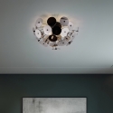 Lámpara de techo diseño moderno en metal negro efecto cromo Lunar Venta