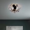 Lámpara de techo diseño moderno en metal negro efecto cromo Lunar Venta