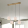 Lámpara colgante de madera con 4 pantallas de tela Shvid Venta