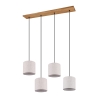 Lámpara colgante de madera con 4 pantallas de tela Shvid Oferta