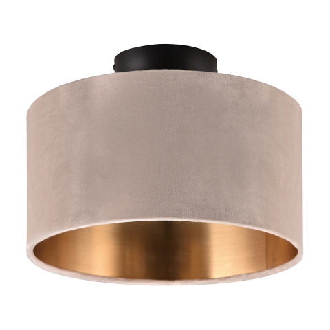Lámpara de techo moderna con pantalla de 30 cm en terciopelo beige y dorado Vetor Promoción