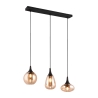 Lámpara colgante península cocina 3 luces vidrio ámbar Tepuk Promoción