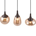 Lámpara colgante península cocina 3 luces vidrio ámbar Tepuk Venta