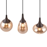 Lámpara colgante península cocina 3 luces vidrio ámbar Tepuk Venta